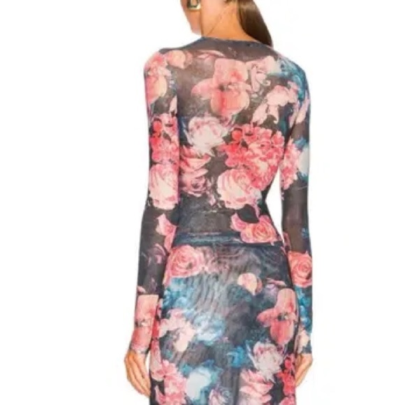 NWT MIAOU Power Mesh Long Sleeve Tee in Decades Rose (T3) - Picture 2 of 6